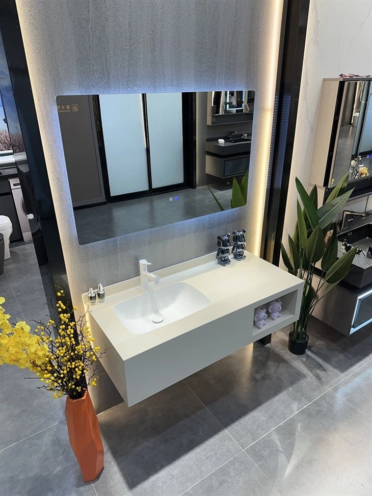 China Contemporary Ceramic Sink Bathroom Slate Cabinet