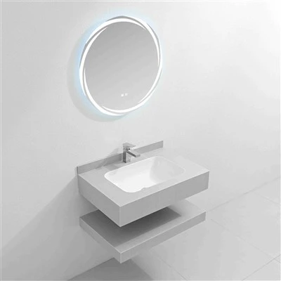 Kumaş Desenli Sinterlenmiş Taş Banyo Vanity